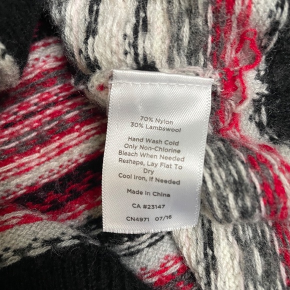 Talbots Cardigan Sweater Lambswool Fair Isle Button Up Large - Picture 7 of 8